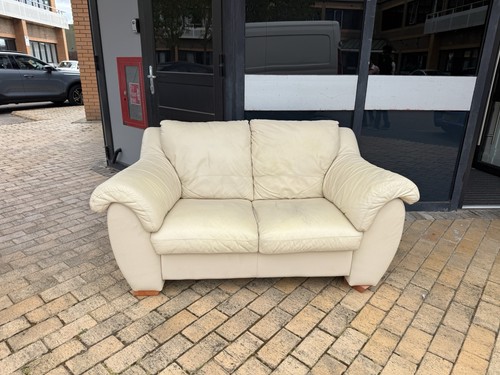 Cream seater sofa - cream, solid
