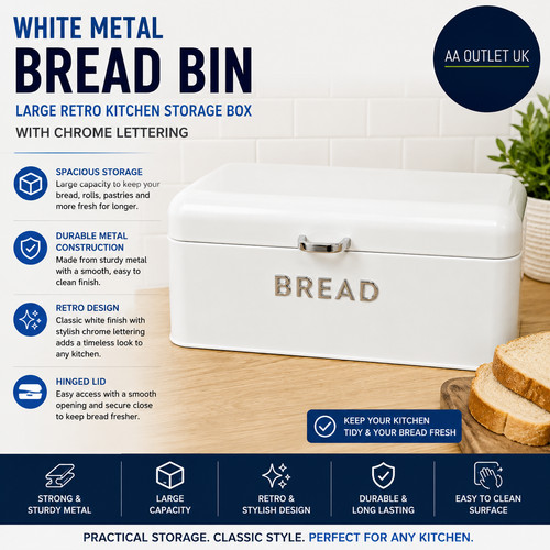 Salter metal bread bin white - salter,