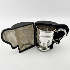 Elkington & Co Boxed Sterling Silver Christening Mug 1904 London