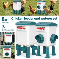 Chicken Feeder Waterer Set Chicken Coop Accessories Hanging Poultry Feeder Kit
