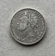 1821 George III Crown Sterling Silver 925 Coin. Excellent ! 