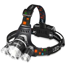 Waterproof Rechargeable Head Torch Led Headlamp Light Lamp 3 Led Lights UK