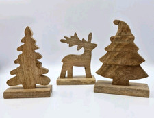 Set  Of 3 Wooden Christmas