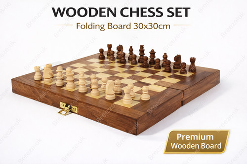 Wooden chess set folding board - chess,
