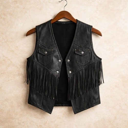Men black leather fringe - men’s,