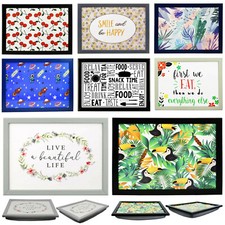 Wooden Soft Padded Cushioned Bean Bag Bed Tray Dinner Food TV Laptop Lap Tray