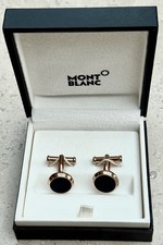 Mont Blanc cufflinks rose gold onyx in presentation box