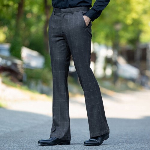 Men stretch bell bottom pants - stretch,