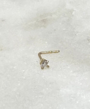 Diamond Nose Stud 9ct Gold L Shape DIAMOND STUD 9ct Yellow Gold Natural Diamond