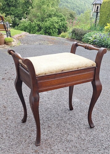 Vintage mahogany piano stool - mahogany,