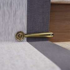 Stair Carpet Runner Holder Clips Floral Design Solid Cast Brass PVD Finish 5" L