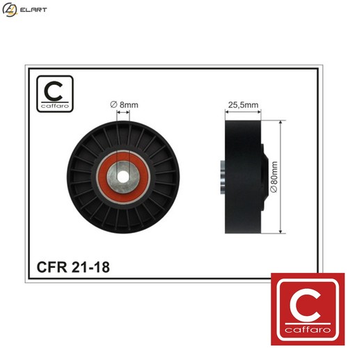 Deflectionguide pulley vribbed - pulley,
