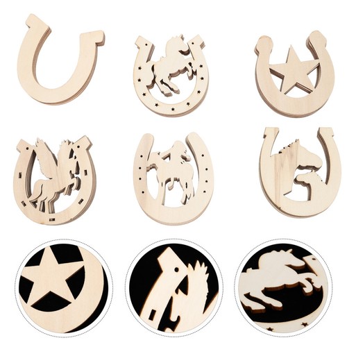 36pcs wooden horseshoe cutouts - 36pcs,