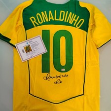 Ronaldinho Signed Autographed Brazil Jersey With COA