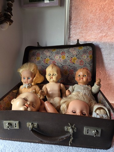 Vintage pattern suitcase with - vintage,
