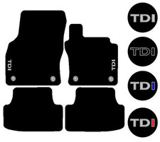 Fits VW GOLF MK7 2012-2020 Black Car Mats Embroidered TDI Badge Motif Logo Motif