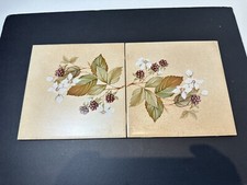 Pilkington Vintage Wall Tile x2 Blackberry And Blossom Floral 6" x 6"