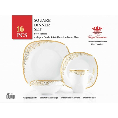 Royal 16pc square dinner - square,