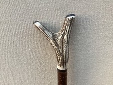 Red Deer Antler Walking Hazel Thumb Stick  No.2