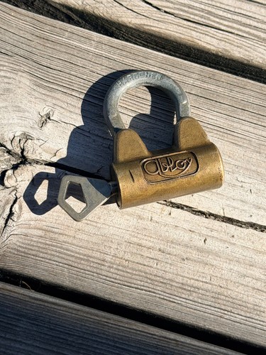 Vintage abloy brass padlock - vintage,
