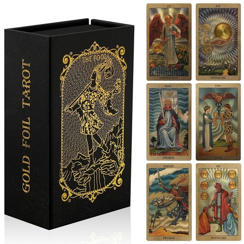 Gold foil tarot cards with - 78,