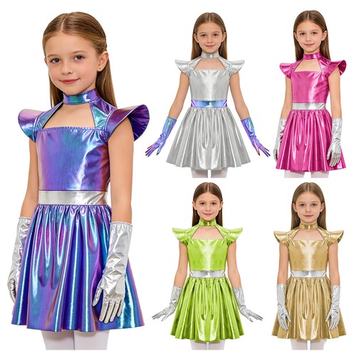 Girls metallic space alien - uk,