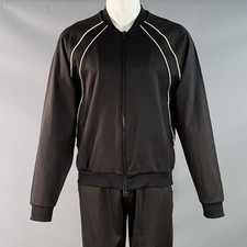 Y-3 Size M Black White Polyamide Blend Zip Up Drawstring Tracksuit