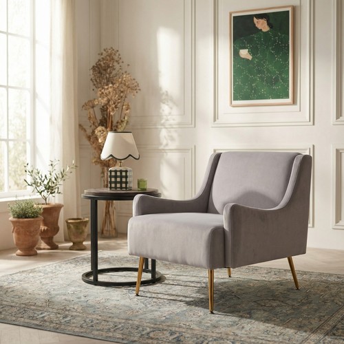 Modern light grey velvet - modern,