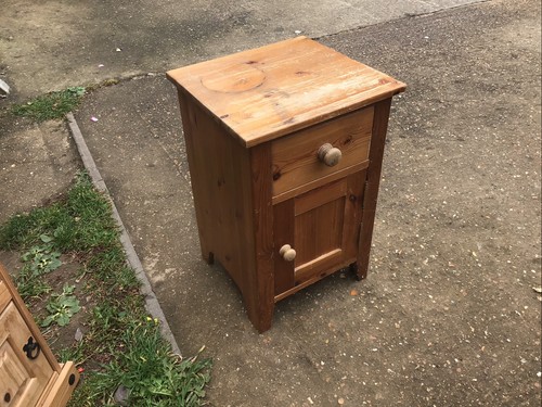 Solid pine bedside cabinet - pine,