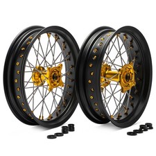 17" Supermoto Roues Jantes Moyeu Or pour Suzuki RMZ450 RMZ250 07-24 RM-Z 250 450