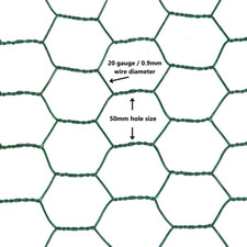 Suregreen PVC coated Galvanised Chicken/Rabbit Wire, different sizes and gauges