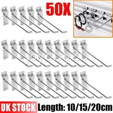 50X SLATWALL HOOKS ACCESSORY SINGLE PRONG SHOP RETAIL DISPLAY HANGER 4" 6" 8"