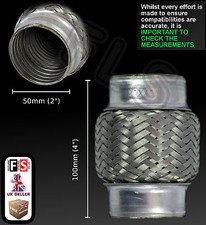 UNIVERSAL WELD ON CAT REPAIR EXHAUST FLEXI 50mm x 100mm (2" x 4")-Toyota 2