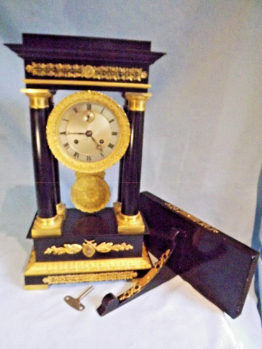Antique portico clock with - clock,
