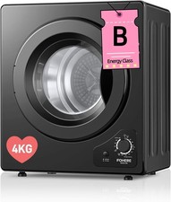 4KG Tumble Dryer, 1200W Compact Vented Tumble Dryer, 5 Auto Drying Mode,