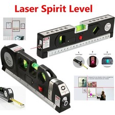 3 in 1 Laser Spirit Level Self Levelling Cross Line with Measuring Tape & Ruler
