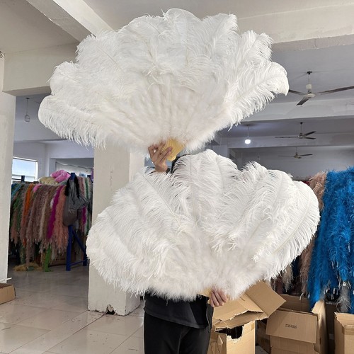 13bone ostrich feathers fan - ostrich,