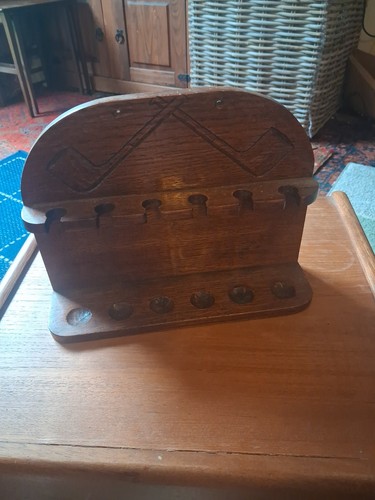 Vintage wooden pipe - wooden, stand