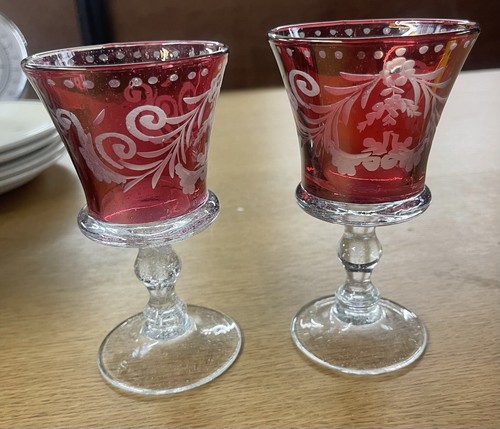 Vintage bohemian ruby red - 2x,