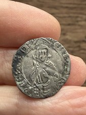 ANGLO-GALLIC. EDWARD THE BLACK PRINCE (1362-1372). SILVER HARDI D’ARGENT. RARE.