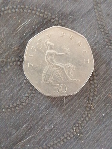 Silver 50p coin - silver,