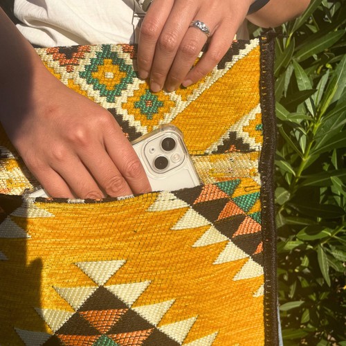 Yellow kilim messenger - kilim,