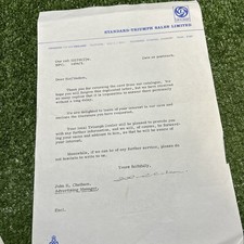 1960s Rare Leyland Standard Triumph Coventry Sales dealer Enquiry letter Mancave