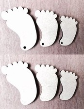 laser cut baby foot feet shapes Embellishments wood mdf Craft 40,50,60 mm 