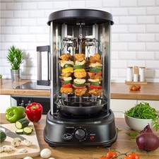 Quest Electric Free Standing Tabletop Kebab Skewers BBQ Rotisserie Grill Machine