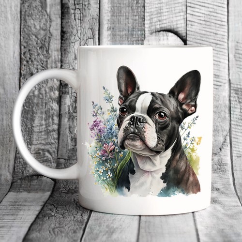 Pet dog mug watercolour - pet, mug,
