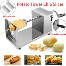Manual Potato Spiral Slicer Tower Chip Machine Twister Cutter Stainless Steel UK