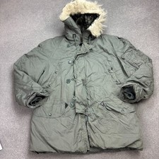 N 3B Jacket Adult Medium Green Army Extreme Cold Parka Snorkel Outdoor Hood Mens
