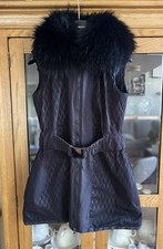 Padded Women's 100 K Karrimor Gilet With Real Coyote Fur Collar