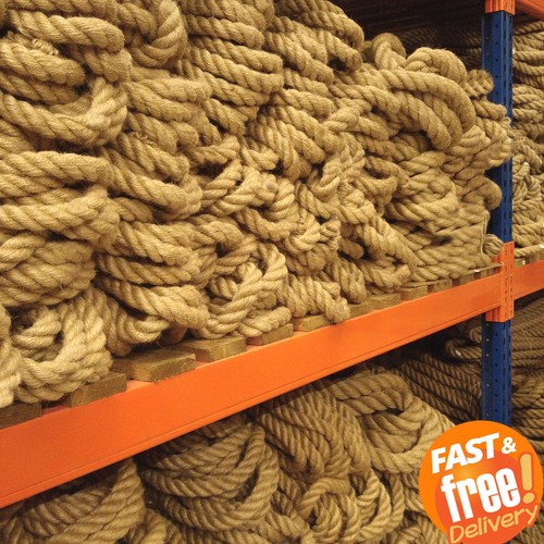 40mm natural jute rope twisted - natural,